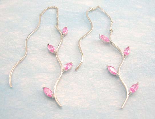 wholesale online jewelry shop manufacture lovely dangle cz earring