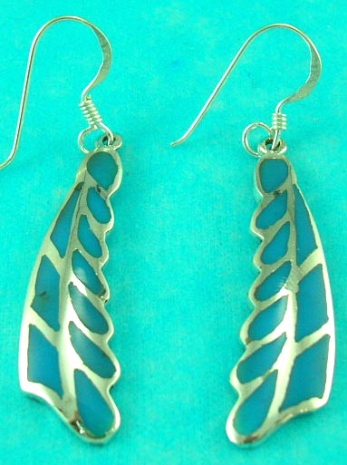 best jewelry store supplies turquoise sterling silver earring with lovely wing shape 