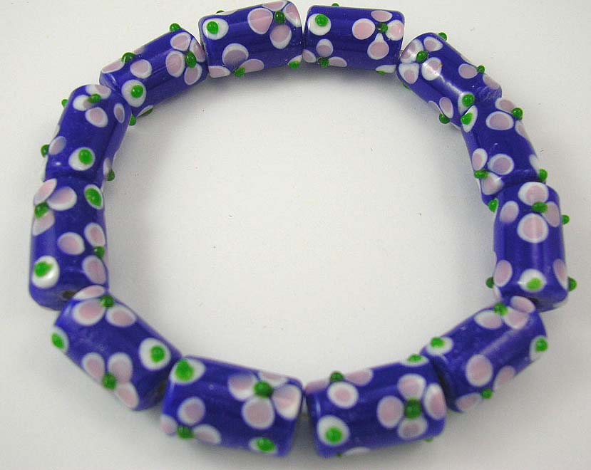 inexpensive wholesale jewelry shop bring blue bracelet with flower pattern