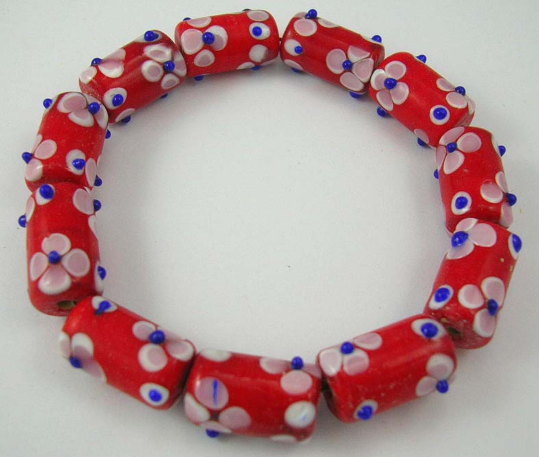 designer bracelet jewelry online shop manufactured red charm bracelet in flower pattern