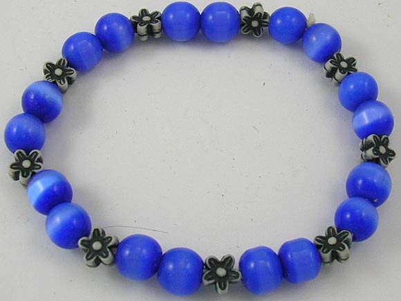 international jewlelry wholesale supplies purple gemstone beaded bracelet with flower style 