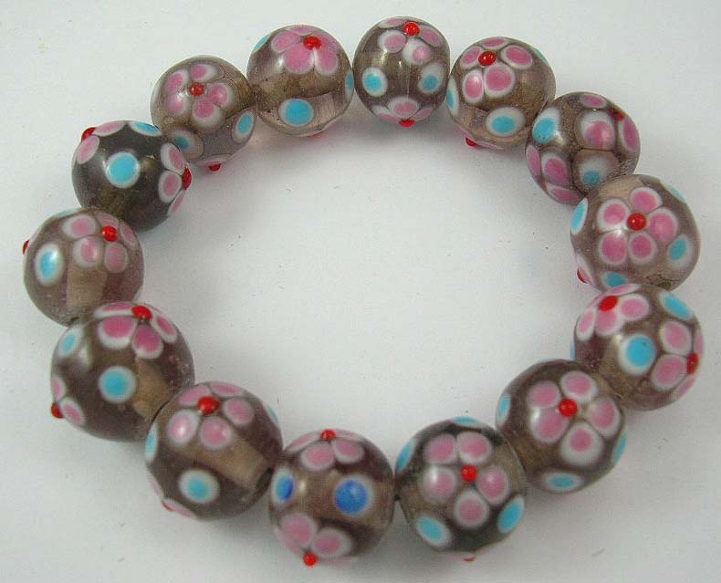 online bracelet shop manufactured assorted color bracelet with flower pattern 