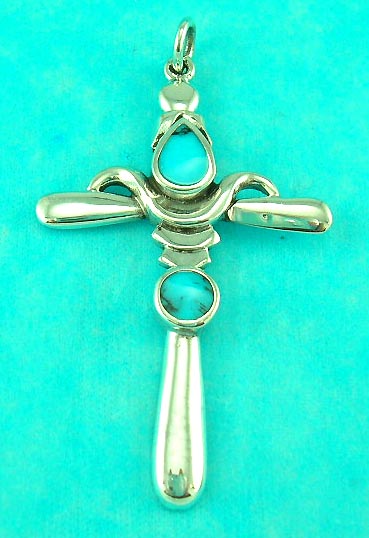 online christian jewelry shop delivers unique design of turqoise cross pendant, perfect for gift 