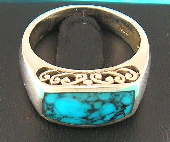 wholesale jewelry making supply delivers rectangular turqoise fashion ring 