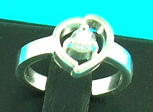 inexpensive fashion costume jewelry 925 sterling silver shop distribute heart shaped diamond ring, great for anniversary gifts! 