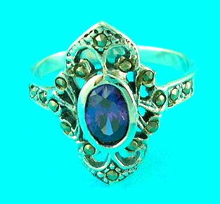 online jewelry distributer shop manufactures beautiful man-made diamond ring in purple 