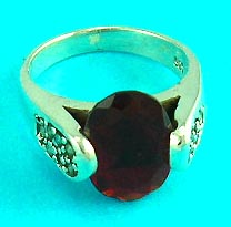 wholesale cheap jewelry shop presents gemstone fashion ring with gemstone inlaid in red    