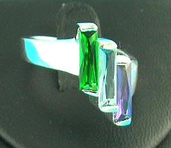 cheap jewelry wholesale club displays fashion design triple gemstone inlaid ring, great for gifts    