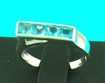 precious gem jewelry wholesale store manufactured aqua styled ring with man-made diamond    