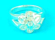 online top jewelry store manufactured unique flower style ring with man-made diamond    