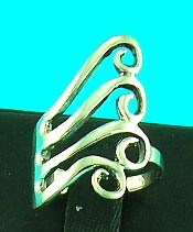 wholesale magnetic jewelry fashion shop presents circular wave symbol sliver ring, great for gifts    