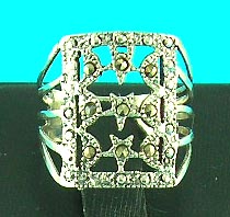 wholesale fashion magnetic jewelry online shop brings native styled moon and star ring in rectangular    