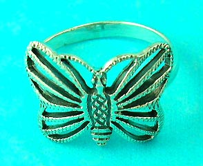 online wholesale animal jewelry store delivers butterfly styled silver ring    