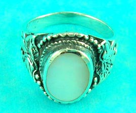 inexpensive gem jewelry store delivers round moonstone silver ring    