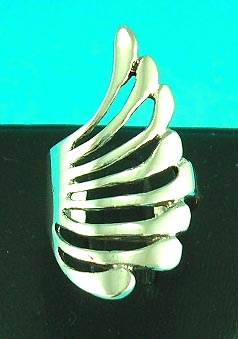 online cheap jewelry store delivers feather styled silver ring    