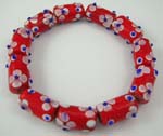 designer bracelet jewelry online shop manufactured red charm bracelet in flower pattern