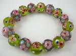 buy jewelry online store delivers green and pink bracelet with flower pattern 