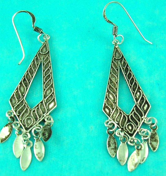 jewelry sale wholesale supplies high class diamond shaped sterling silver earring 