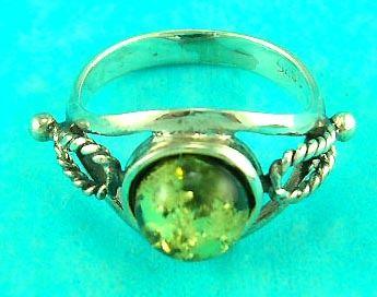 inexpensive great jewelry online shop presents an unique shaped green amber ring 