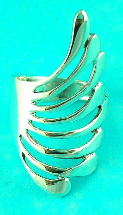 superior quality cheap jewelry fashion store supplies feather styled silver ring    